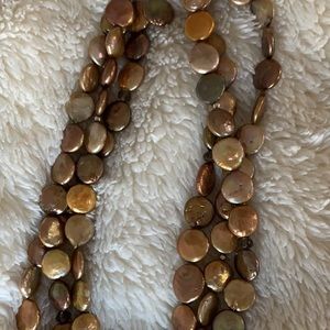 Silpada gold coin pearl necklace